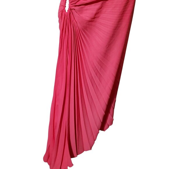 Nicole Miller One Shoulder Asymmetric Hem Maxi Dress Sz 10 - Picture 4 of 6